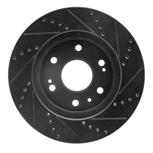 Chevrolet Tahoe Brake Rotor (1) - Front Left - R1 Concepts - Drilled & Slotted - Black - `09-`20